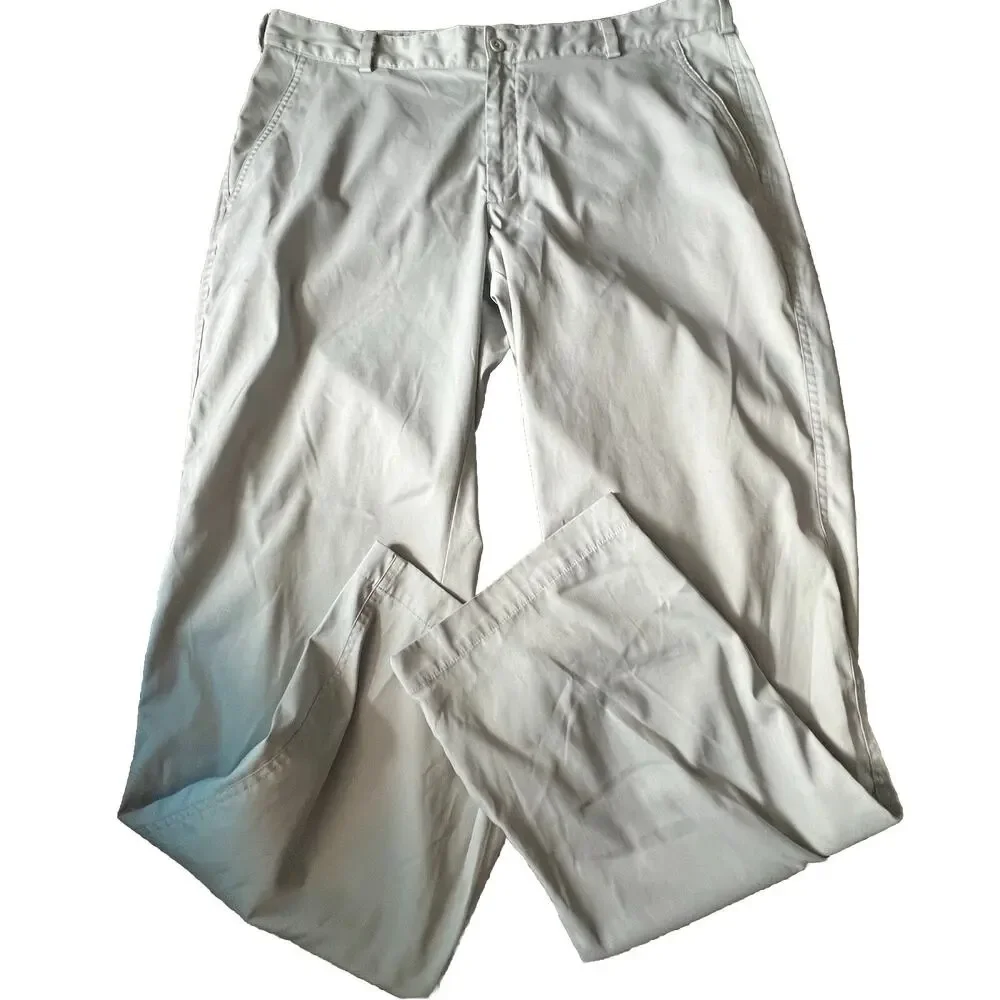 NIKE GOLF DRI FIT Pants Mens 38 X 33 Khaki Tan Stretch Standard Fit Sportswear